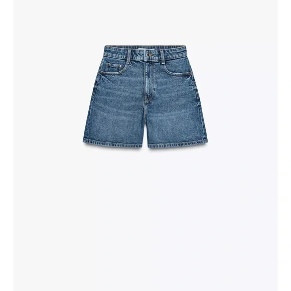 JUPE-SHORT EN JEAN AVEC NŒUDS - Bleu moyen | France